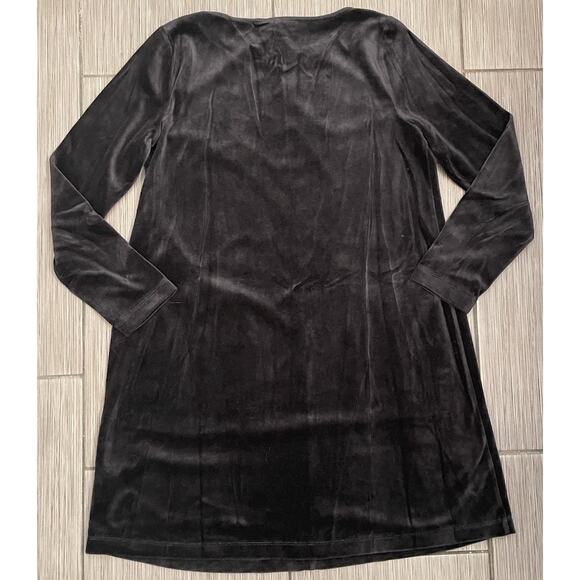 Pure Jill Black Velvet Long Sleeve Dress Size Small Knee Length A-Line RN 97641 - Picture 3 of 4